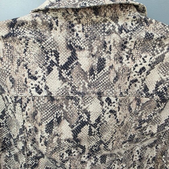 Sanctuary Women’s Snake Print Cropped Jacket – Size S – Animal Print Denim Style - Picture 10 of 12